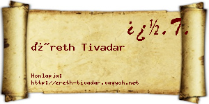 Éreth Tivadar névjegykártya